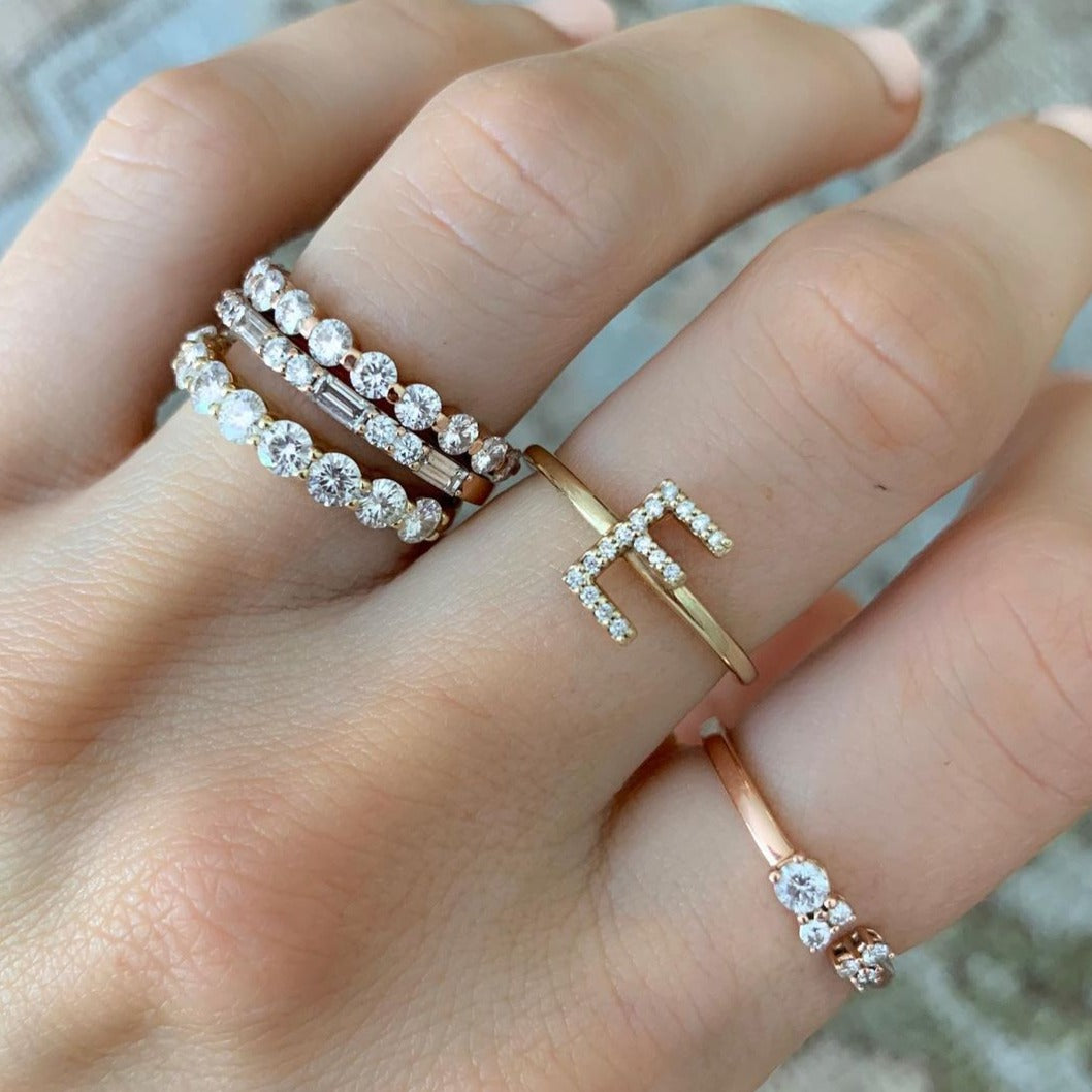 Initial Ring by Good Stone in Yellow Gold