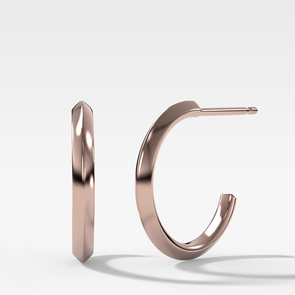 Butter Knife Edge Earrings in Rose Gold by Good Stone