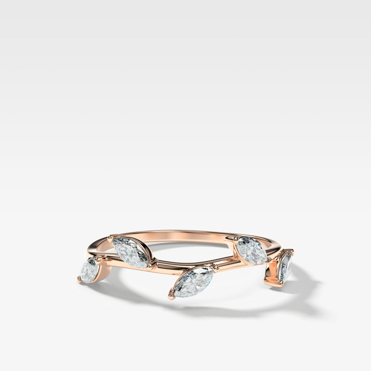 Laurel Marquise Wedding Band by Good Stone available in Gold and Platinum