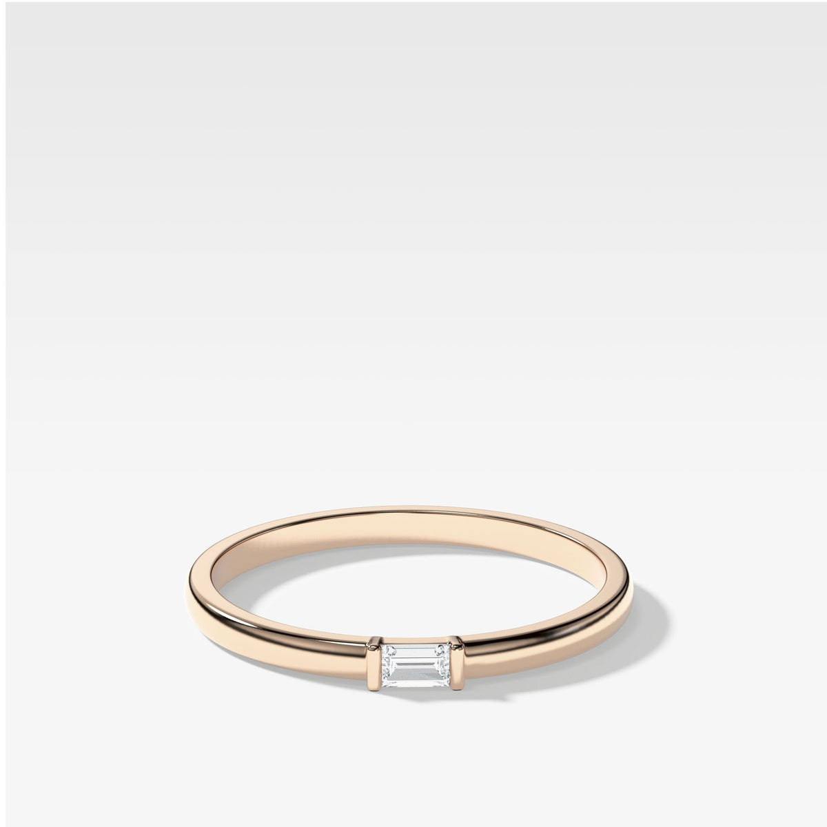 Lone Baguette Stacker by Good Stone in Rose Gold