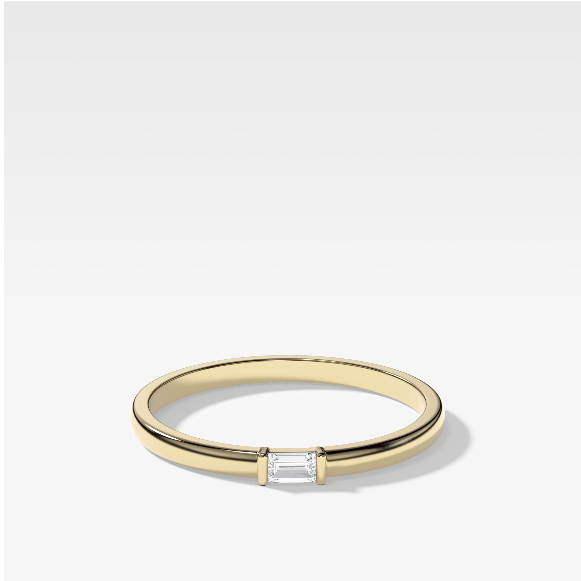 Lone Baguette Stacker by Good Stone in Yellow Gold