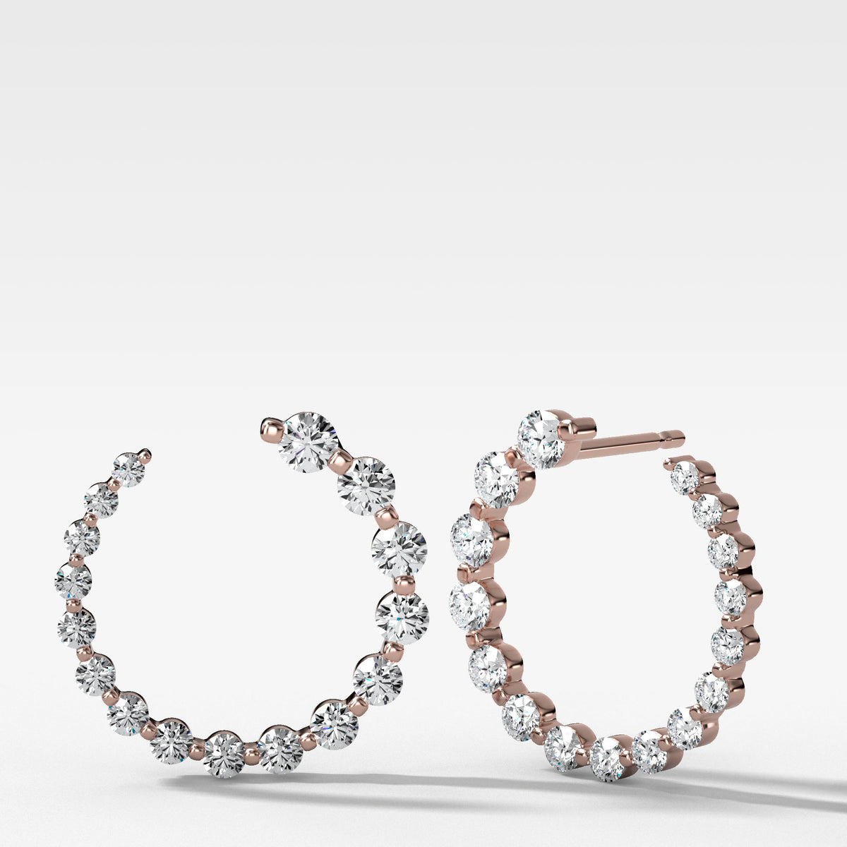 Diamond Front-Back Earrings in Rose Gold by Good Stone