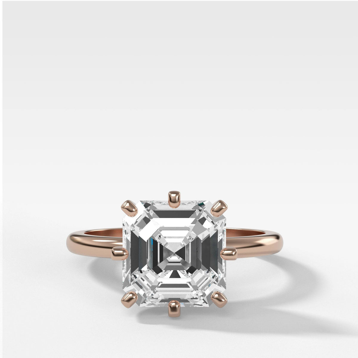 Nova Solitaire With Asscher Cut by Good Stone in Rose Gold