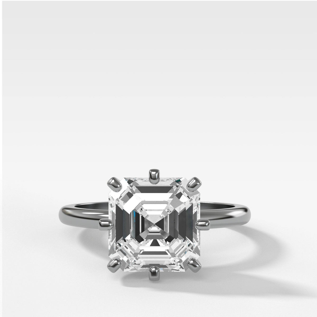 Nova Solitaire With Asscher Cut by Good Stone in White Gold