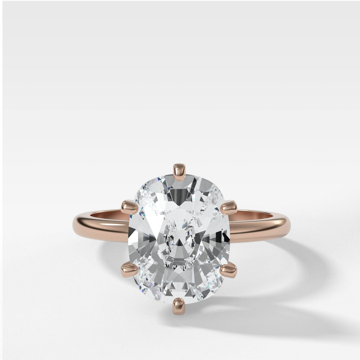 Nova Solitaire With Cushion Cut by Good Stone in Rose Gold