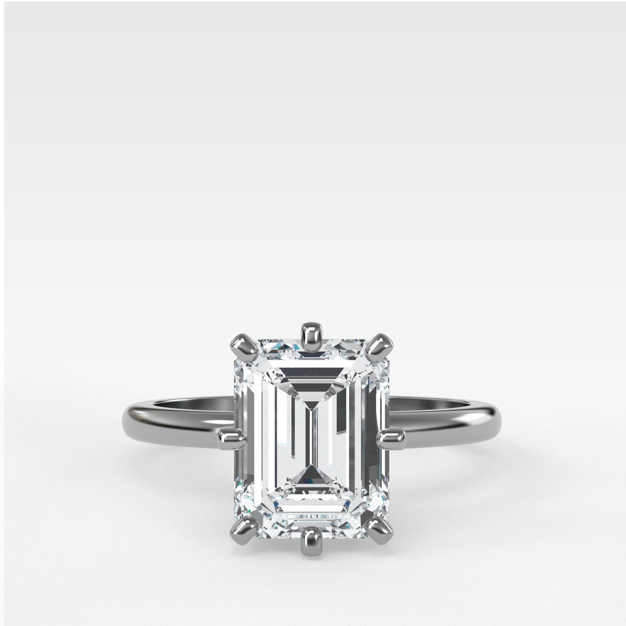 Nova Solitaire With Emerald Cut by Good Stone in Yellow Gold