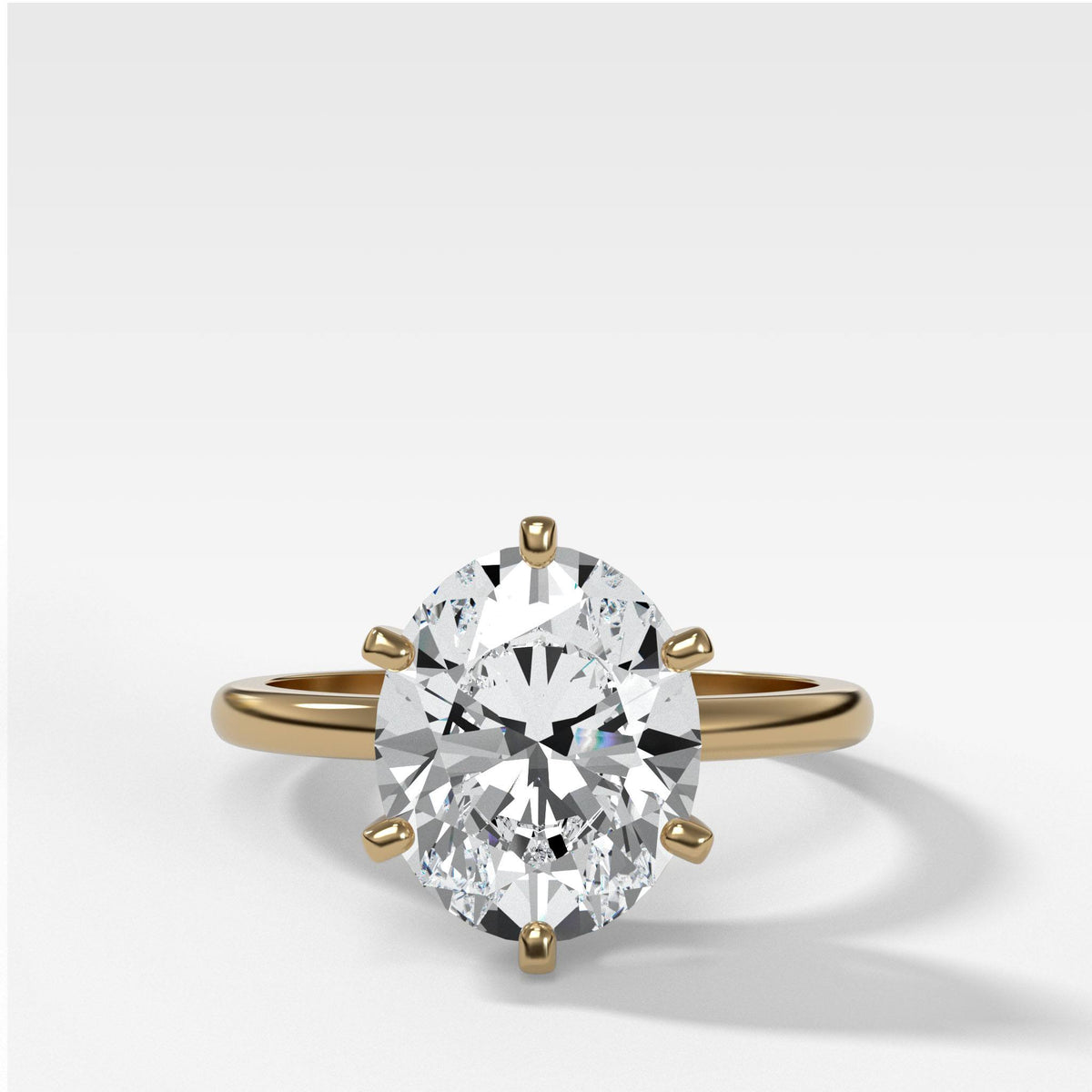 Nova Solitaire With Oval Cut by Good Stone in Yellow Gold