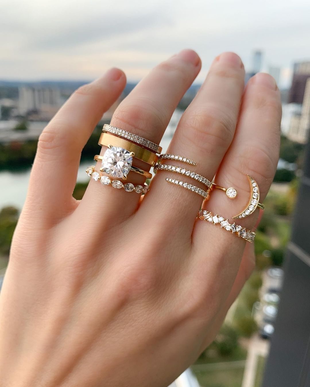 Diamond wrap wedding bands Clearance