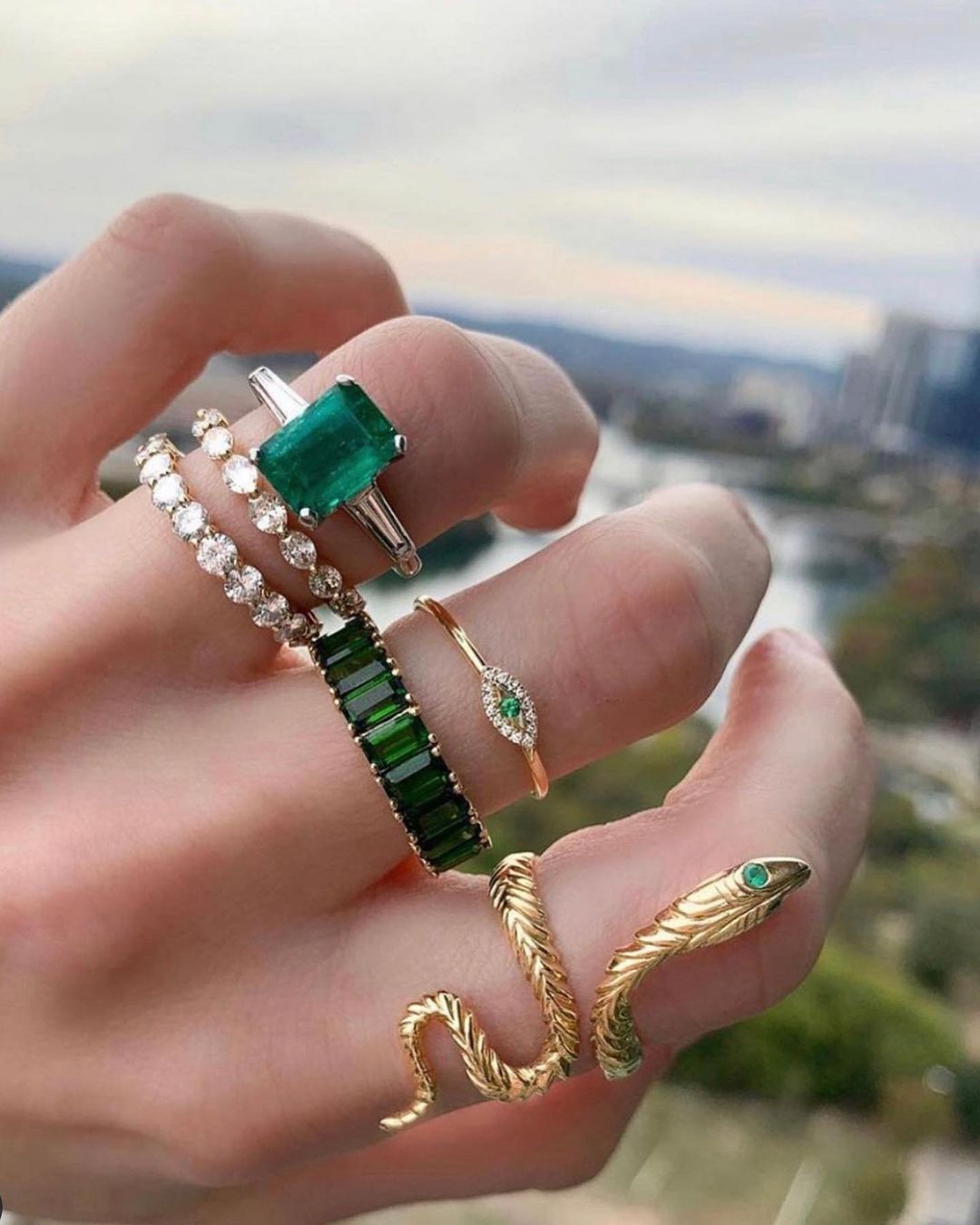 Oval Megastellar Band by Good Stone in Yellow Gold