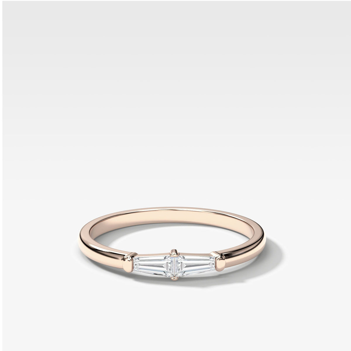 Petite Tapered Baguette Stacker by Good Stone in Rose Gold