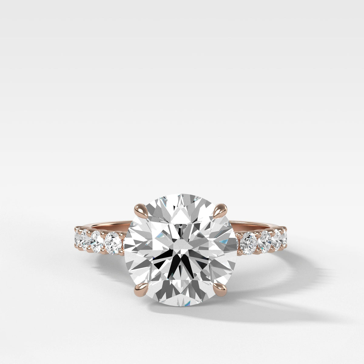 Shared Prong Engagement Ring by Good Stone in Rose Gold