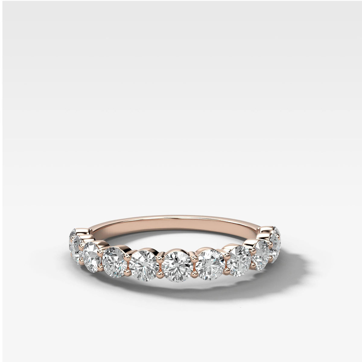 Shared Prong Stacker by Good Stone in Rose Gold