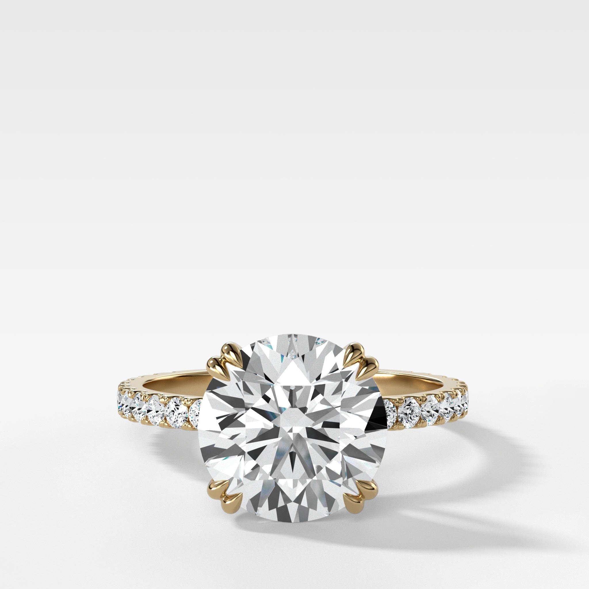 Signature Pavé Engagement Ring With Round Cut - GOODSTONE