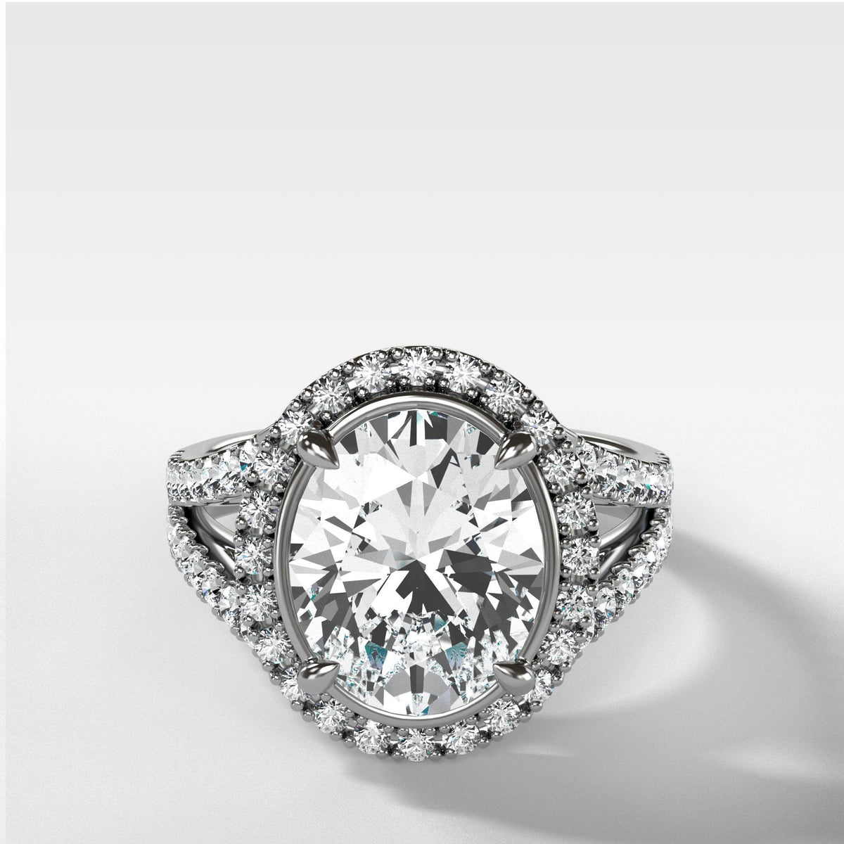 Diamond Split Shank Three Stone Engagement Ring Platinum 2.72ct - NG5128