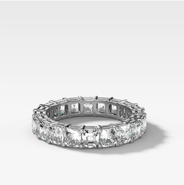 Asscher Cut Constellation Eternity Band by Good Stone in White Gold Inc