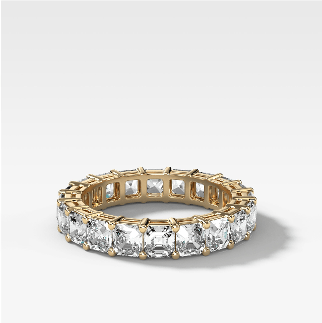 Asscher Cut Constellation Eternity Band by Good Stone in Yellow Gold Inc