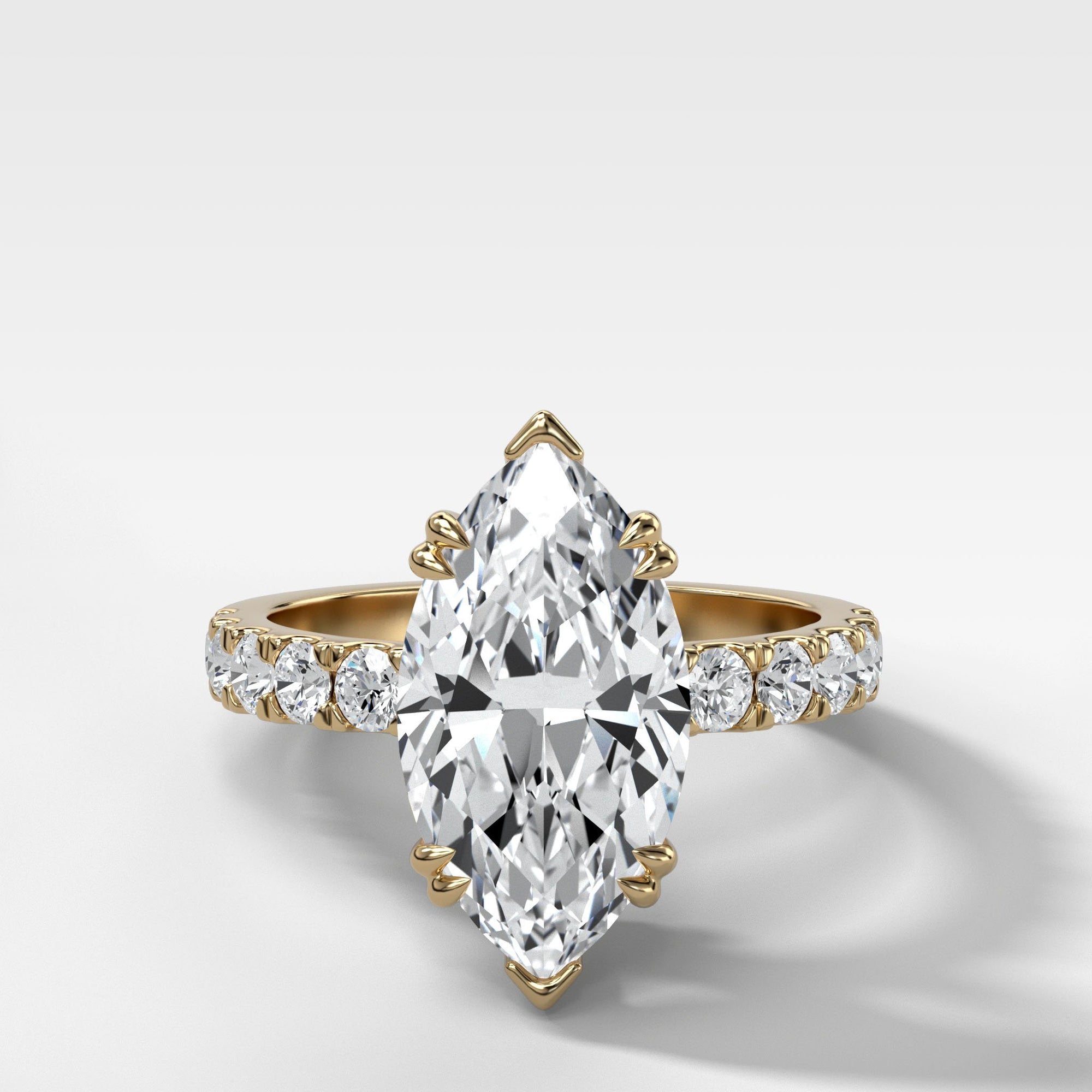 Zenith Ring With Marquise Cut by Good Stone in Yellow Gold
