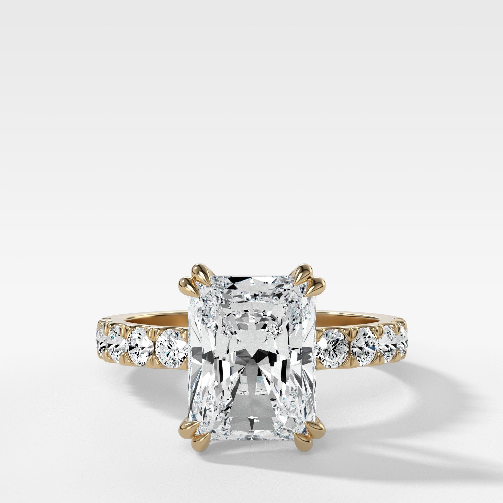 Zenith Ring With Radiant Cut by Good Stone in Yellow Gold