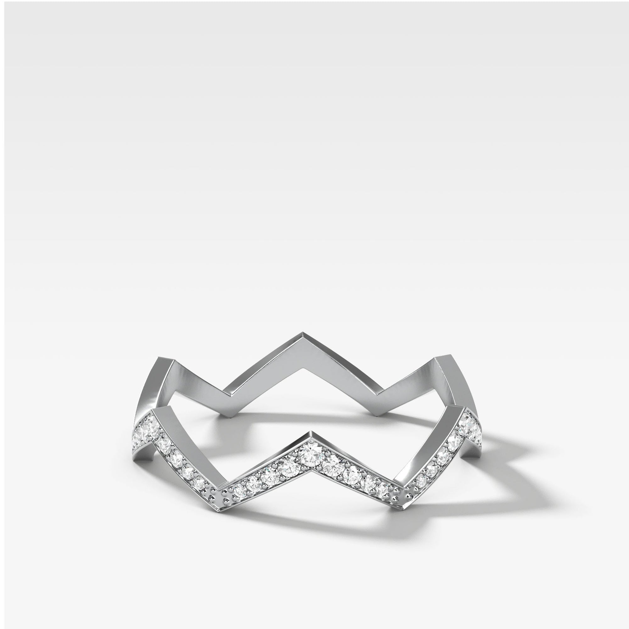 Zig Zag Pavé Band by Good Stone in Yellow Gold