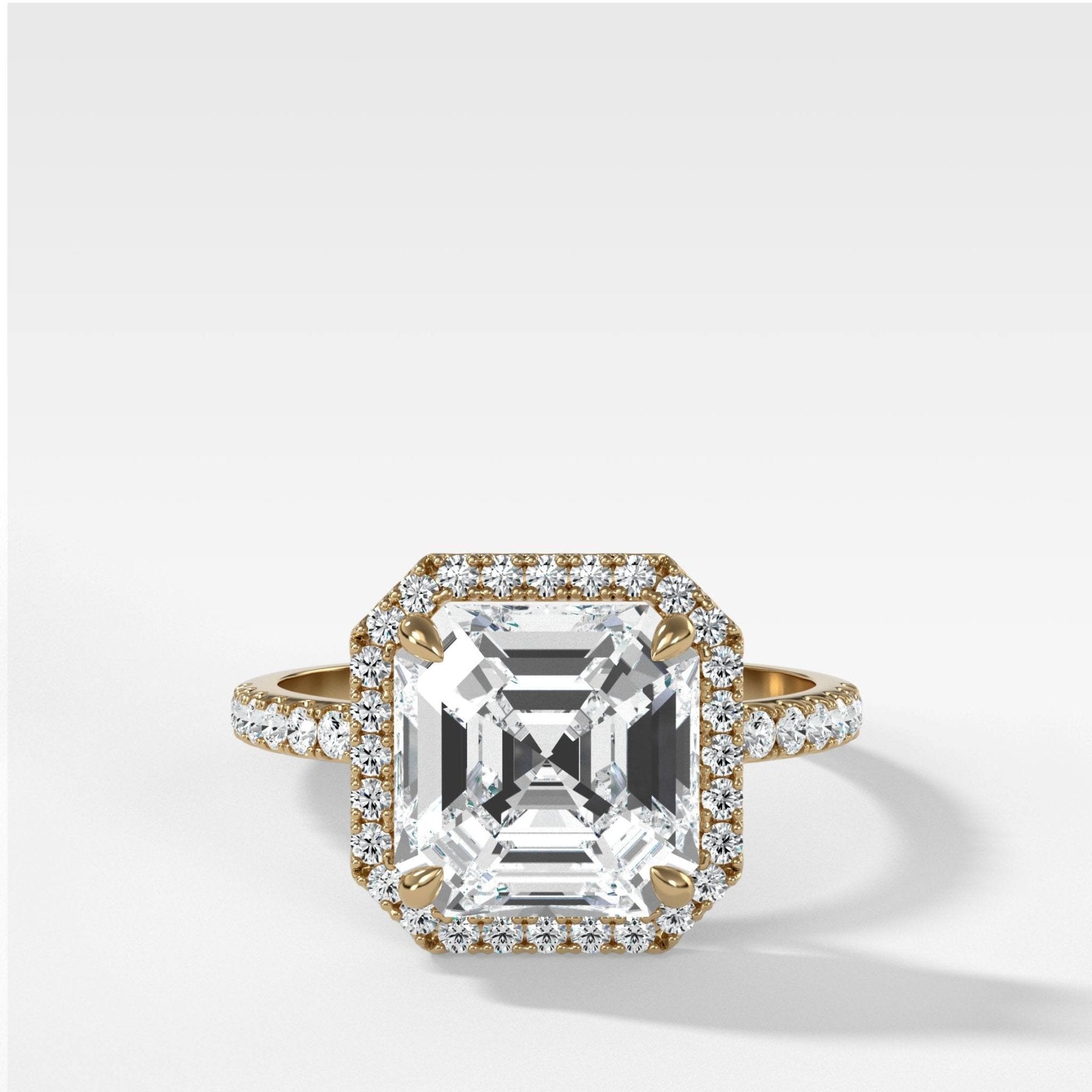 Aurora Pavé Halo Ring With Asscher Cut - GOODSTONE