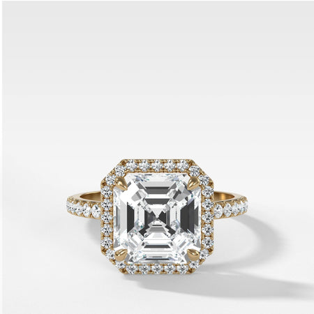 Aurora Pavé Halo Ring Asscher Cut