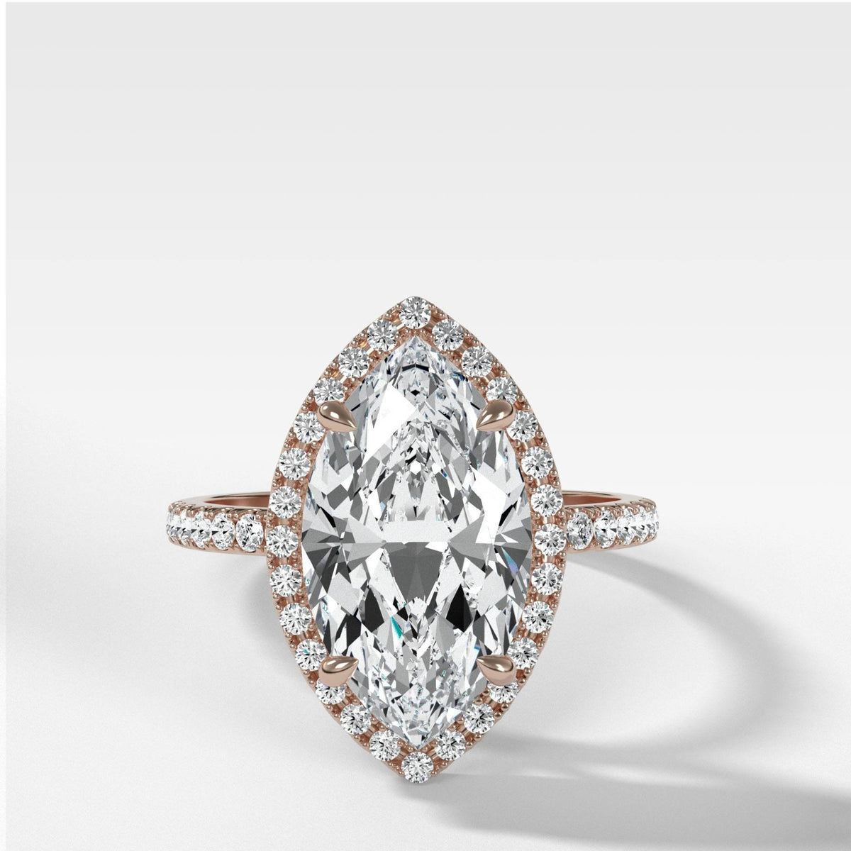 Aurora Pavé Halo Ring With Marquise Cut - GOODSTONE