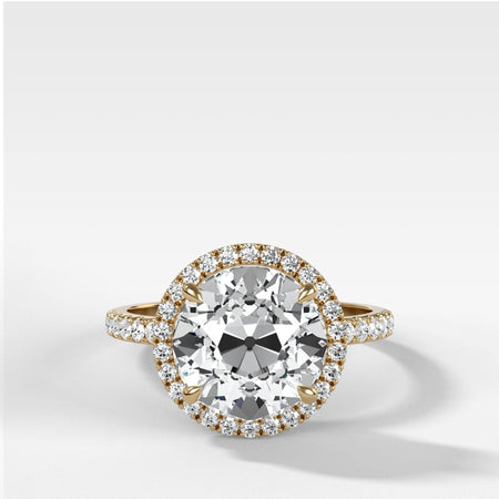 Aurora Pavé Halo Ring Old Euro Cut
