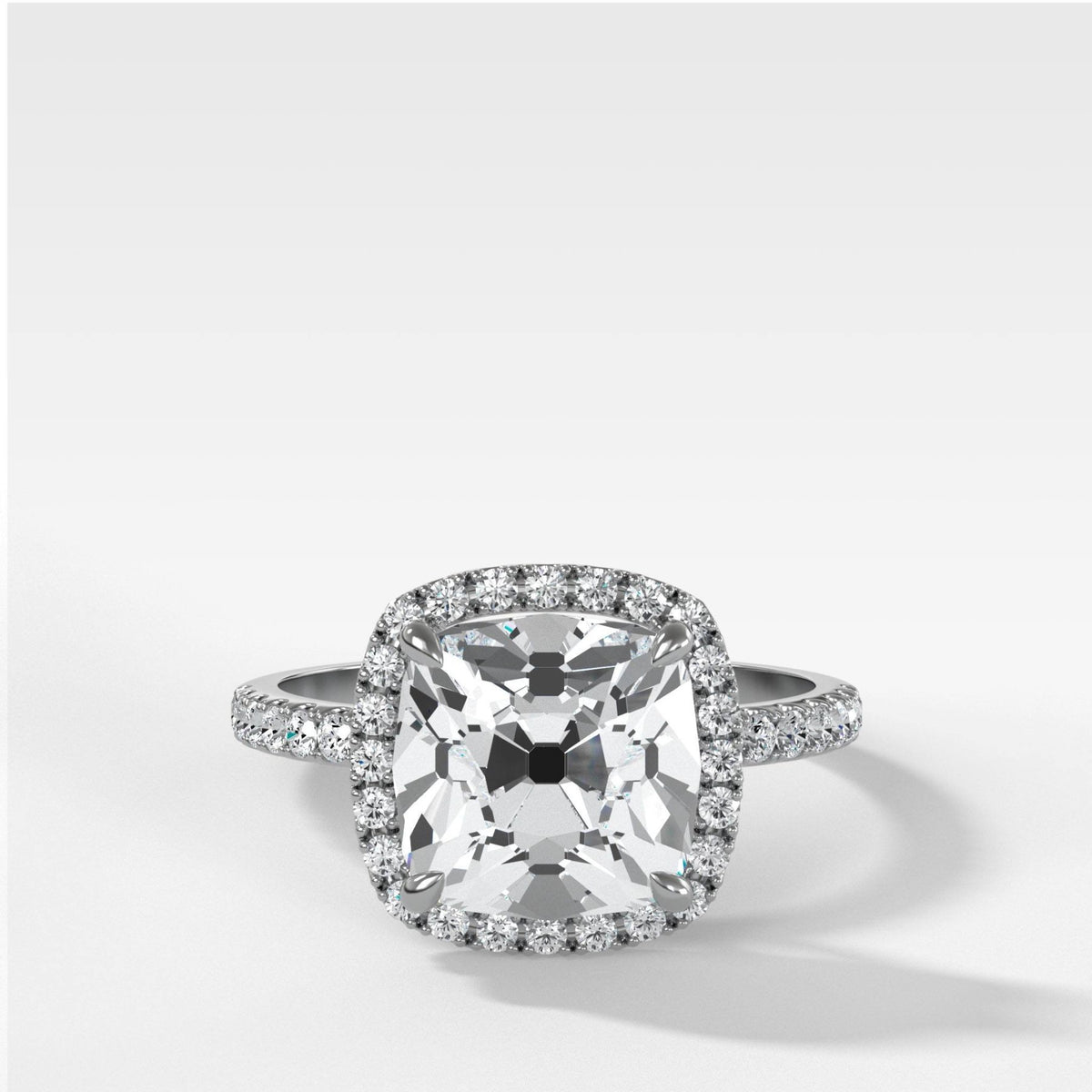 Aurora Pavé Halo Ring With Old Mine - GOODSTONE
