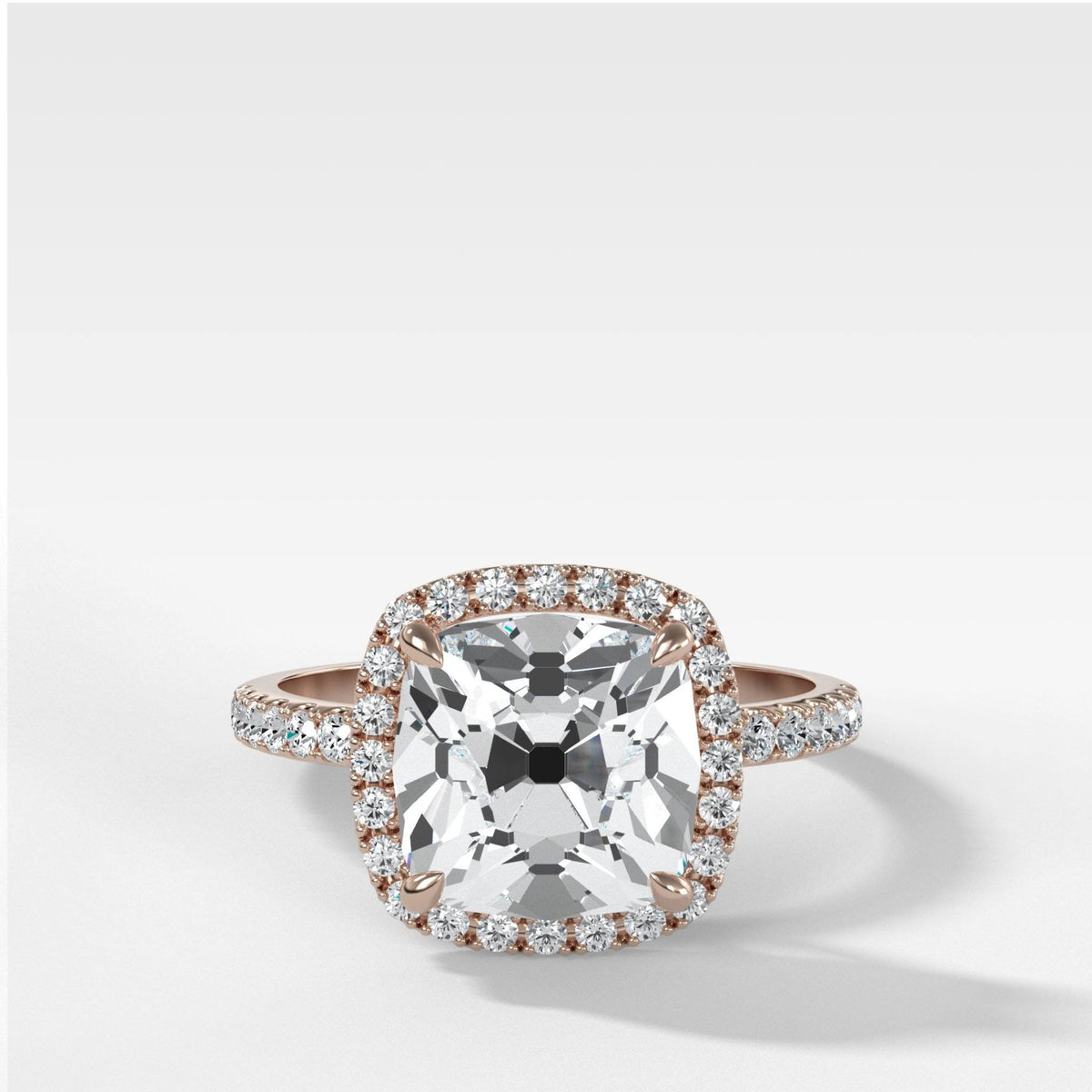 Aurora Pavé Halo Ring With Old Mine - GOODSTONE