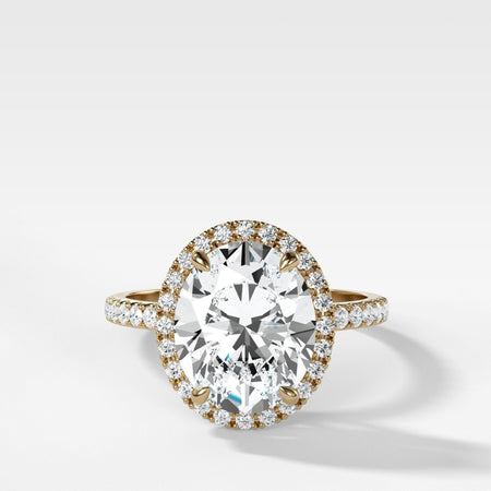 Aurora Pavé Halo Ring Oval Cut