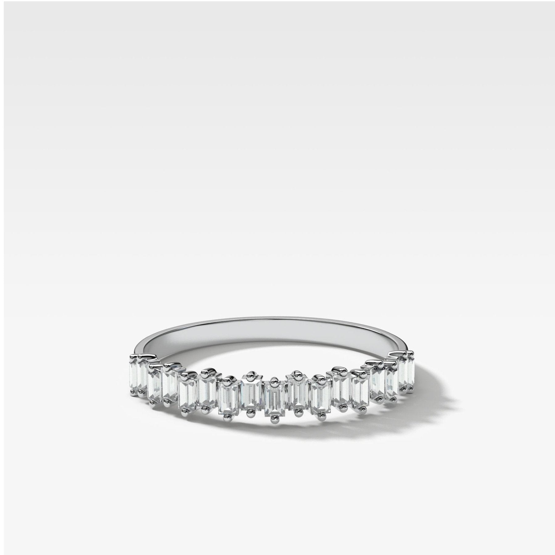 Baby Baguette Diamond Wedding Band - GOODSTONE