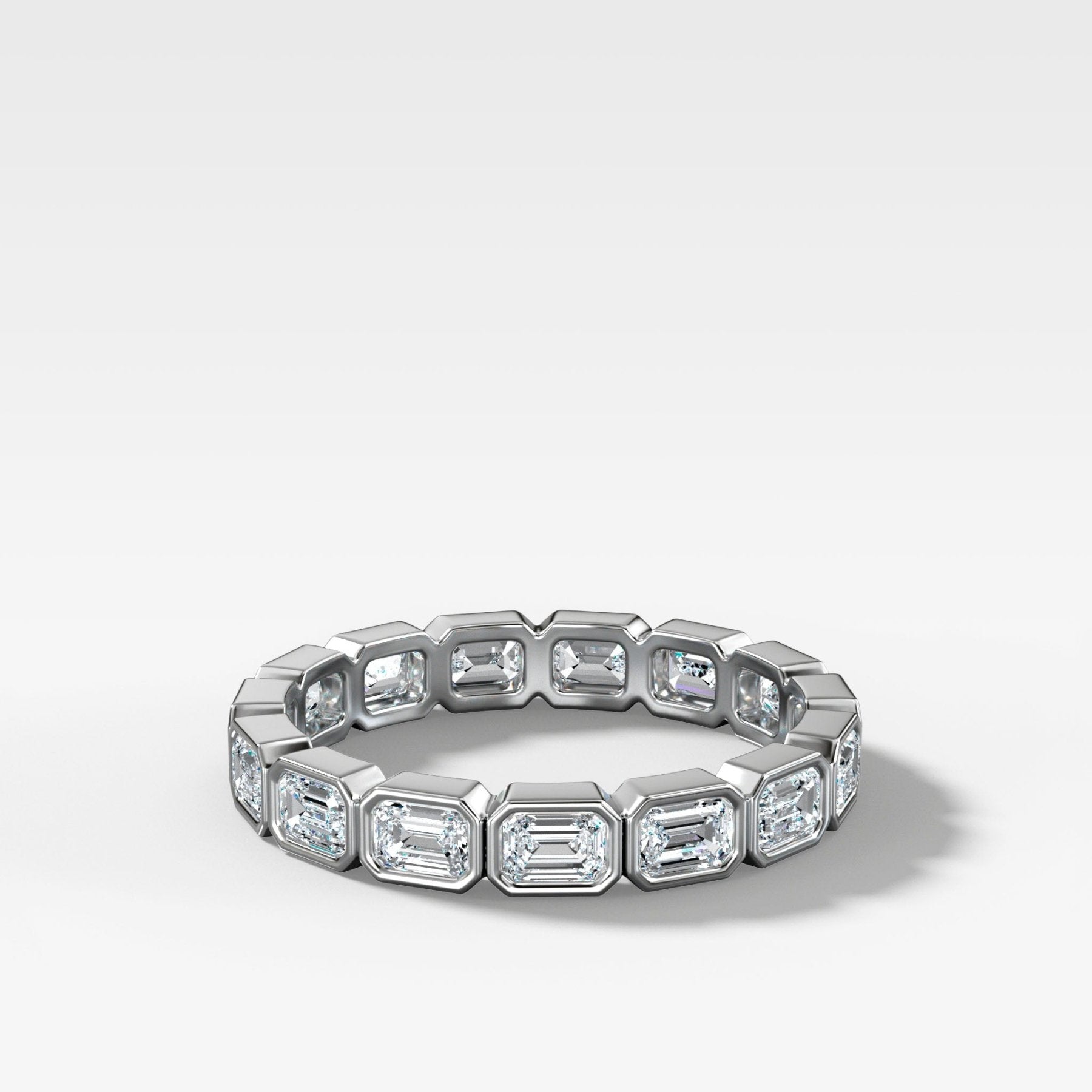 Baby Bezel Set Eternity Band With East West Emerald Cuts - GOODSTONE