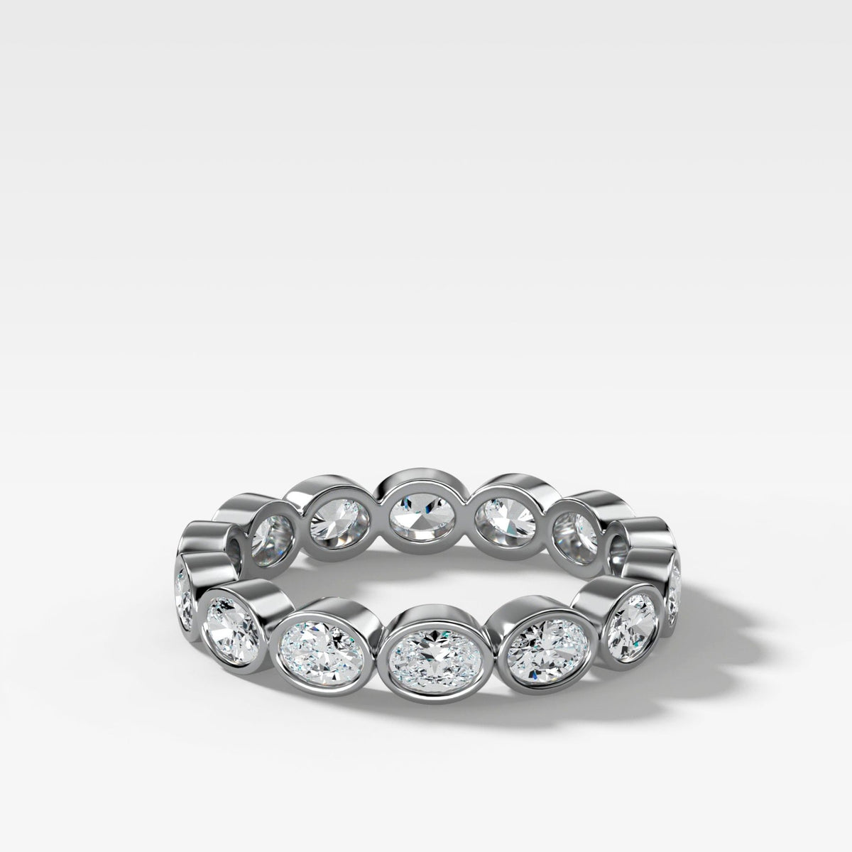 Baby Bezel Set Eternity Band With East West Oval Cuts - GOODSTONE