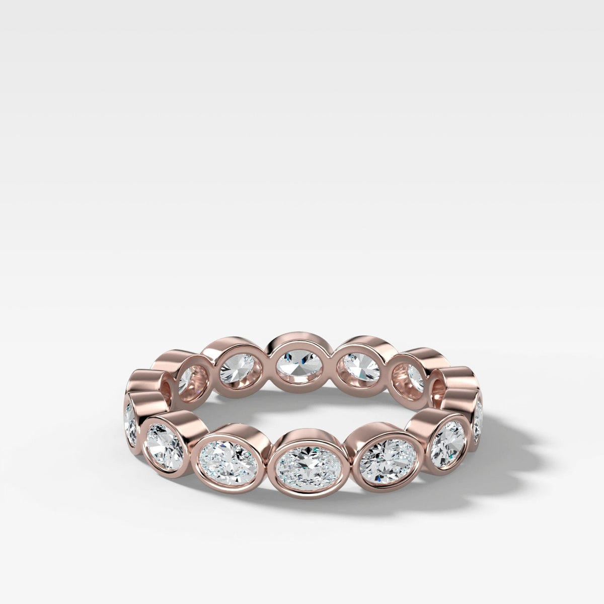 Baby Bezel Set Eternity Band With East West Oval Cuts - GOODSTONE