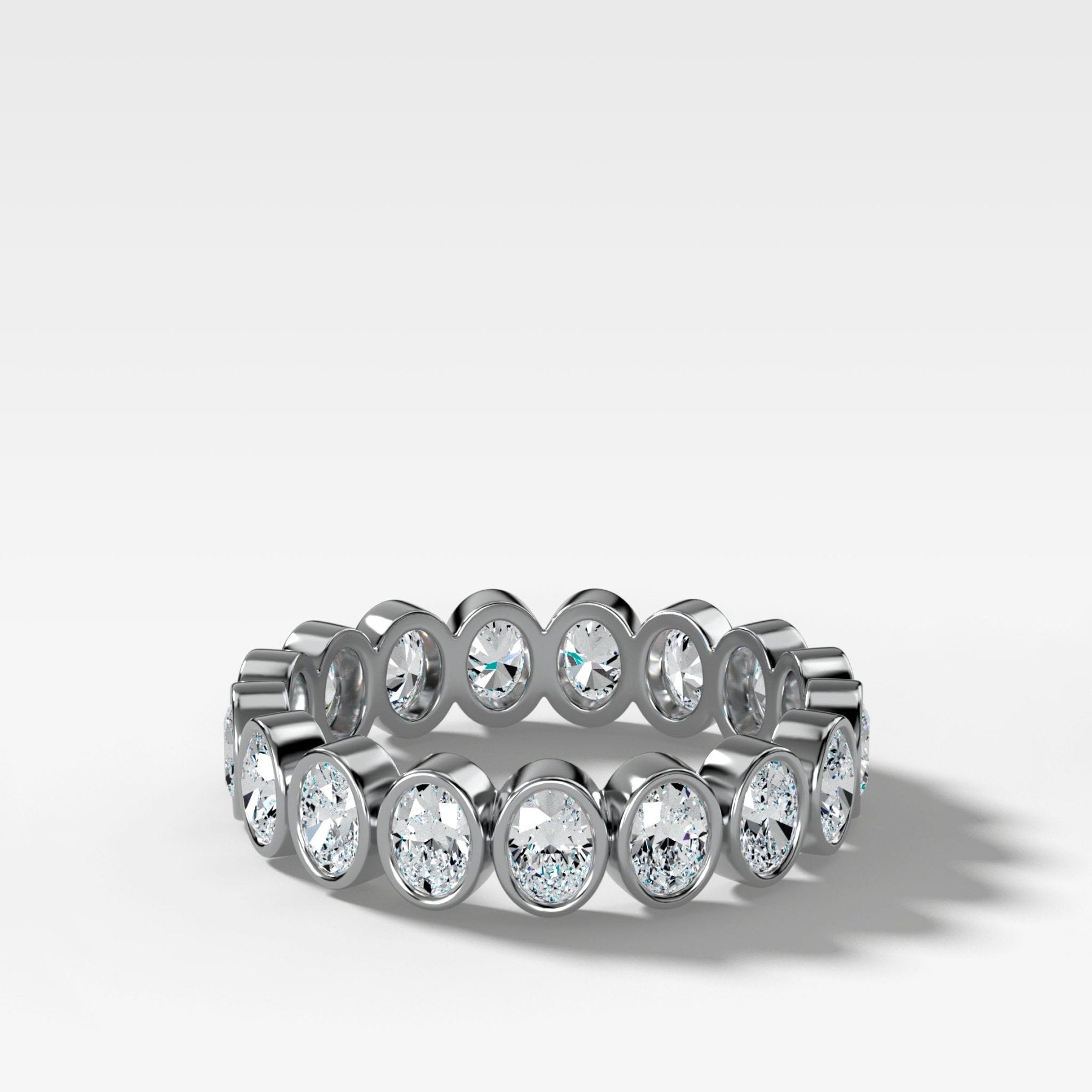 Baby Bezel Set Eternity Band With Oval Cuts - GOODSTONE