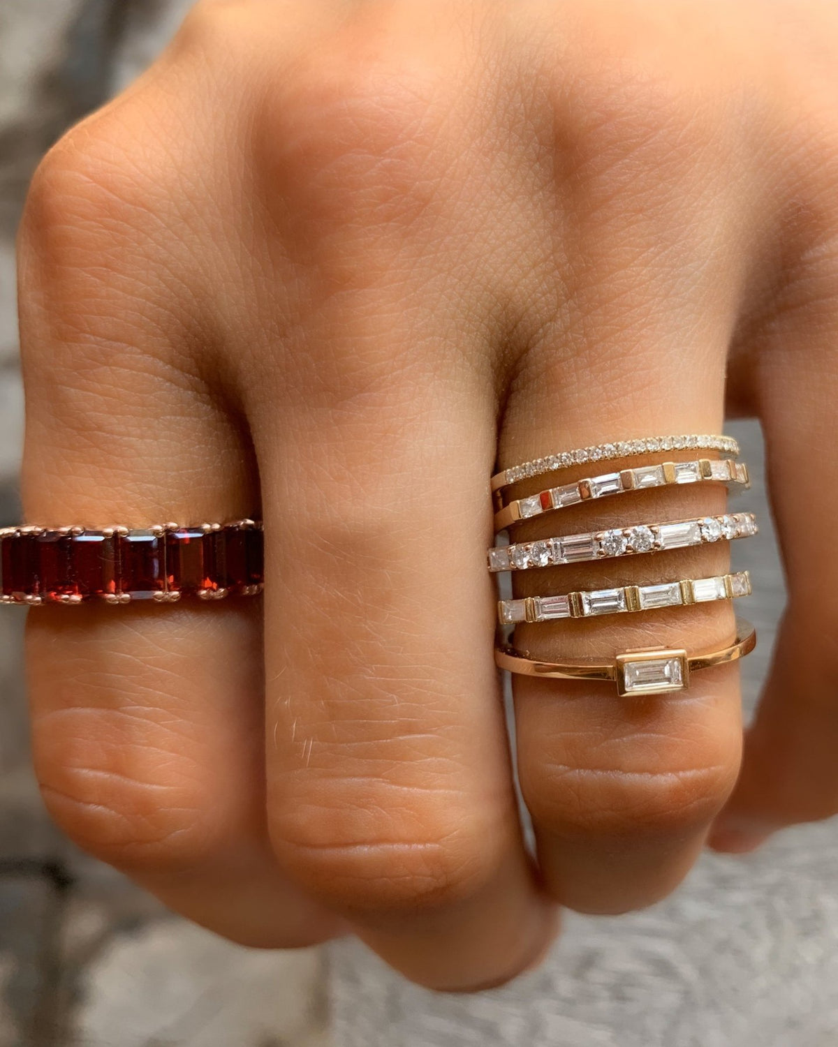 Baguette Bezel Stacker - GOODSTONE