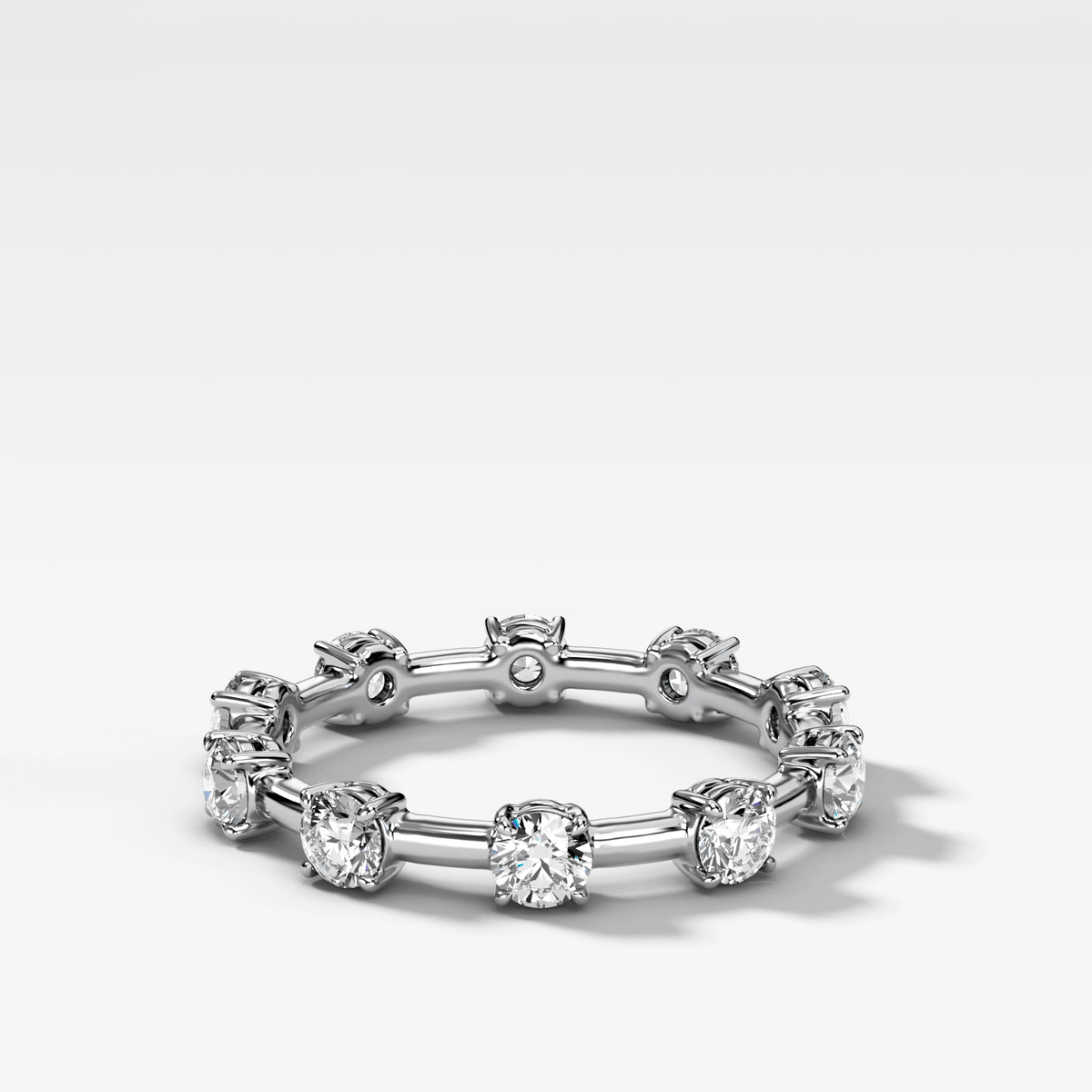 Claw Diamond Band: Jumbo Spaced Eternity Band by Good Stone in White Gold
