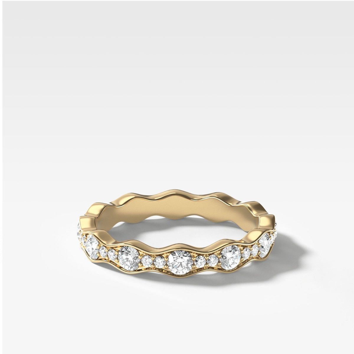 Bead Set Ripple Wedding Band - GOODSTONE