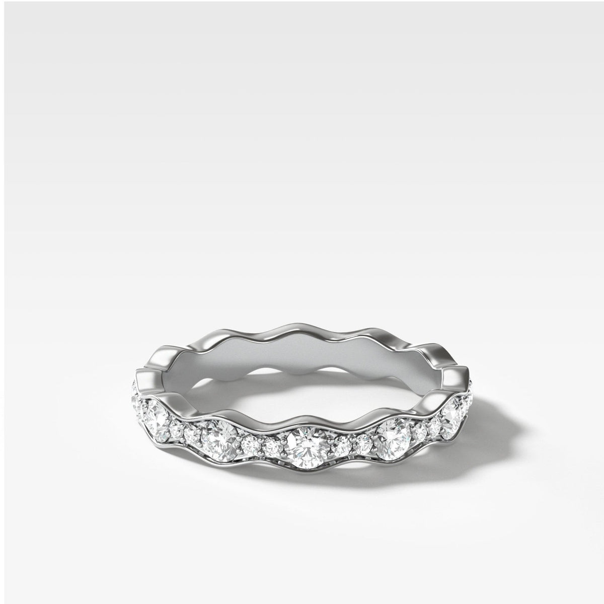 Bead Set Ripple Wedding Band - GOODSTONE