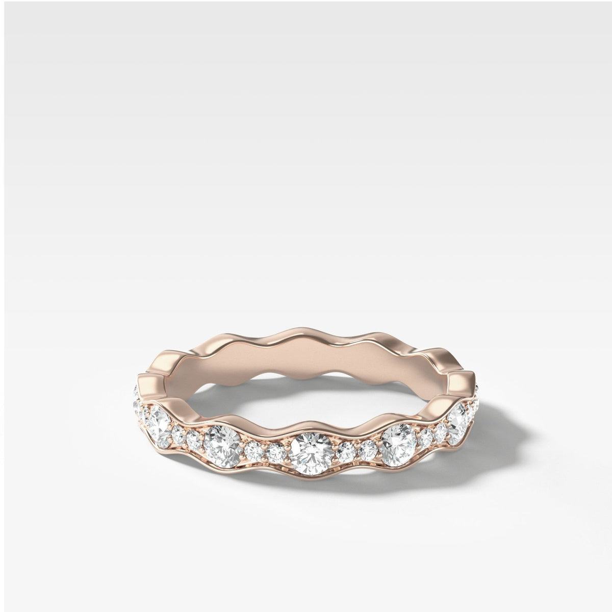 Bead Set Ripple Wedding Band - GOODSTONE