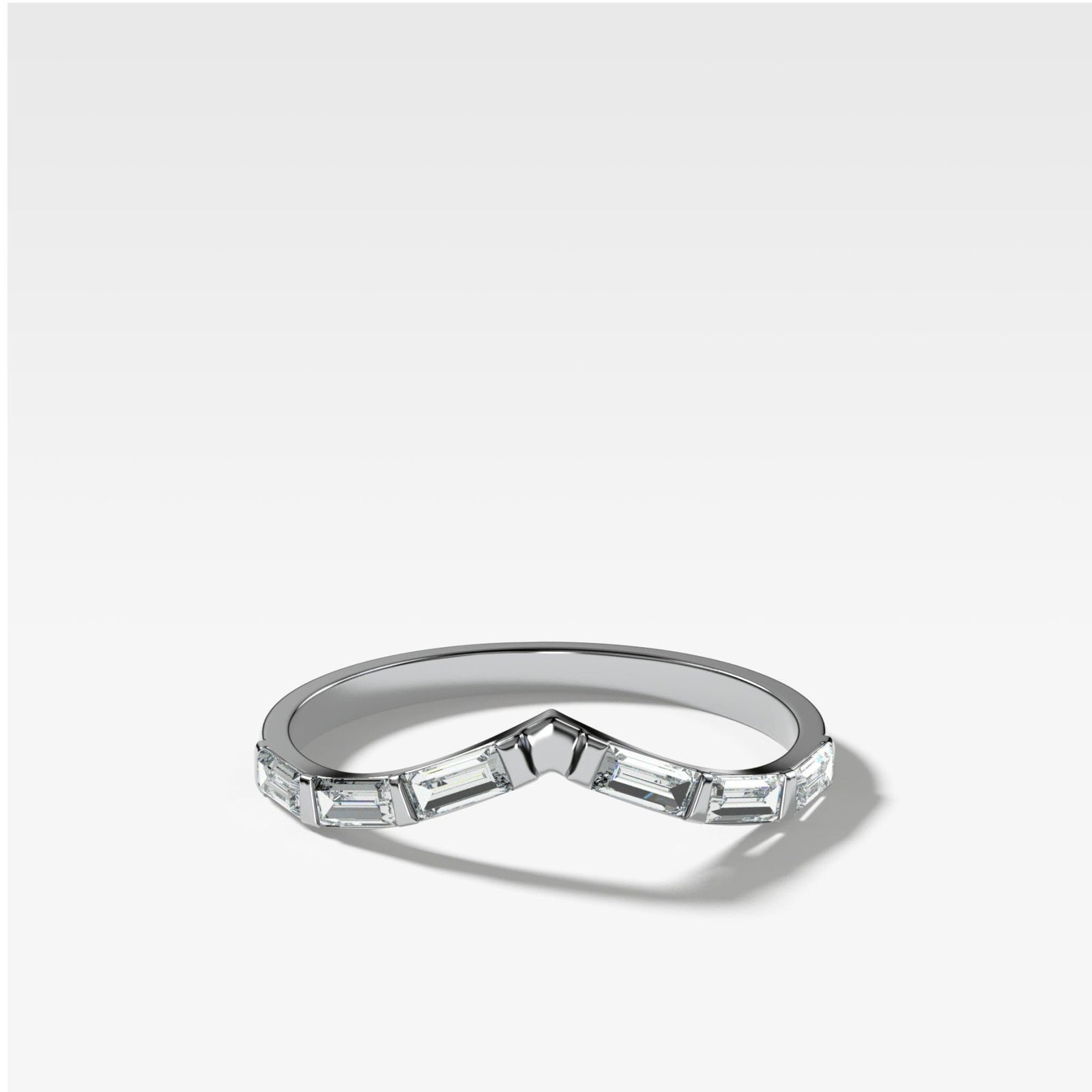 Chevron Baguette Wedding band - GOODSTONE