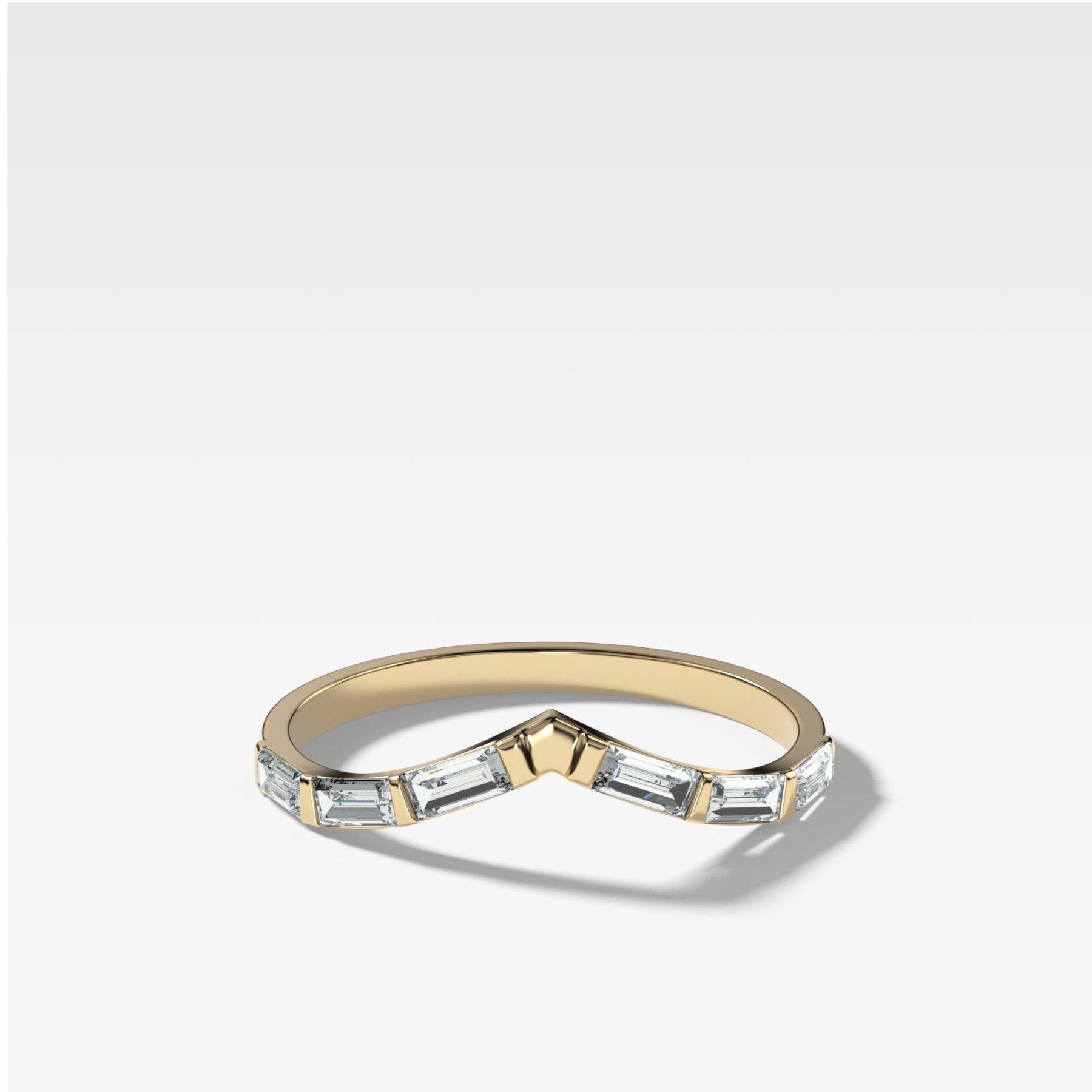 Chevron Baguette Wedding band - GOODSTONE