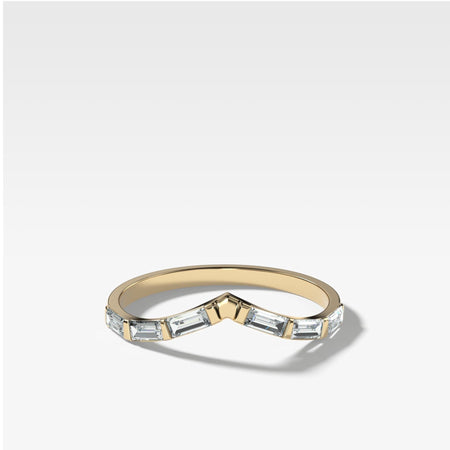 Chevron Baguette Wedding band
