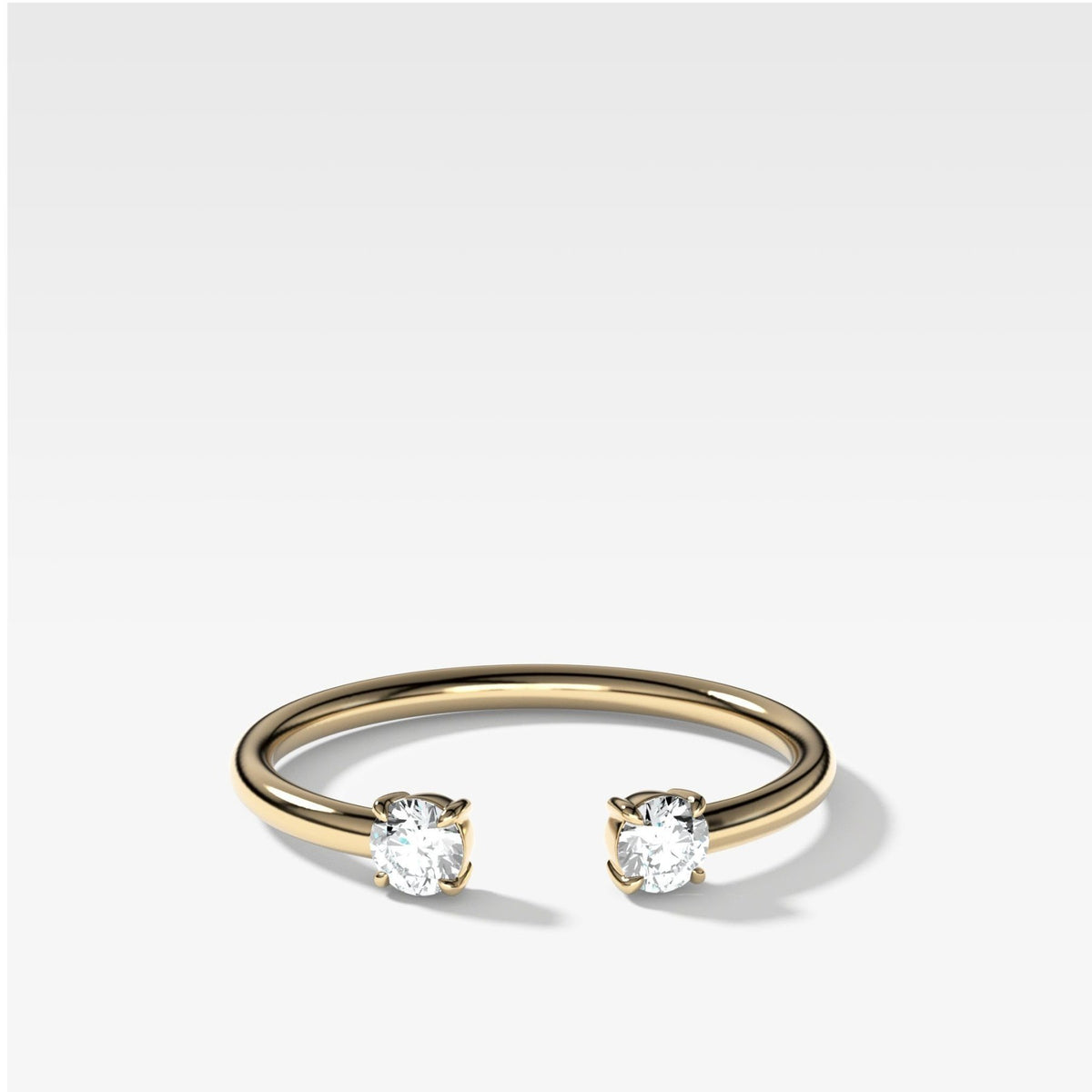 Claw Diamond Band Negative Space Ring