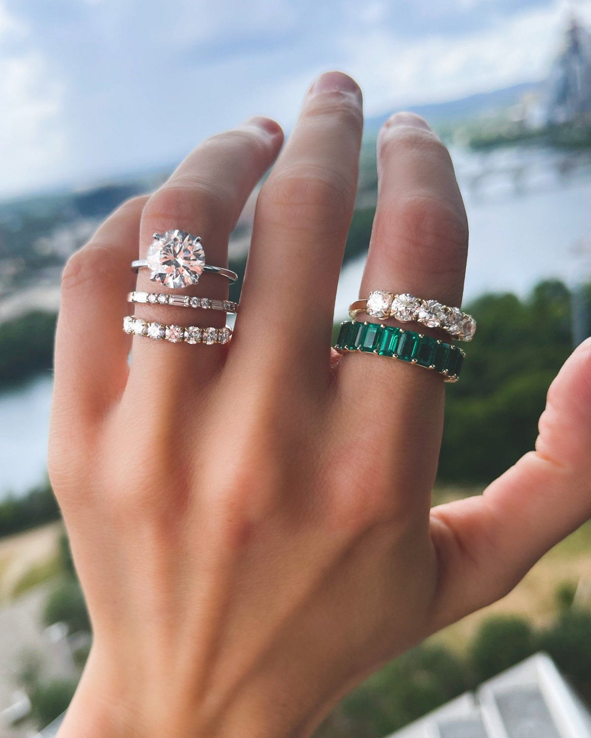 Claw Diamond Wedding Band: Standard Seven Stones - GOODSTONE