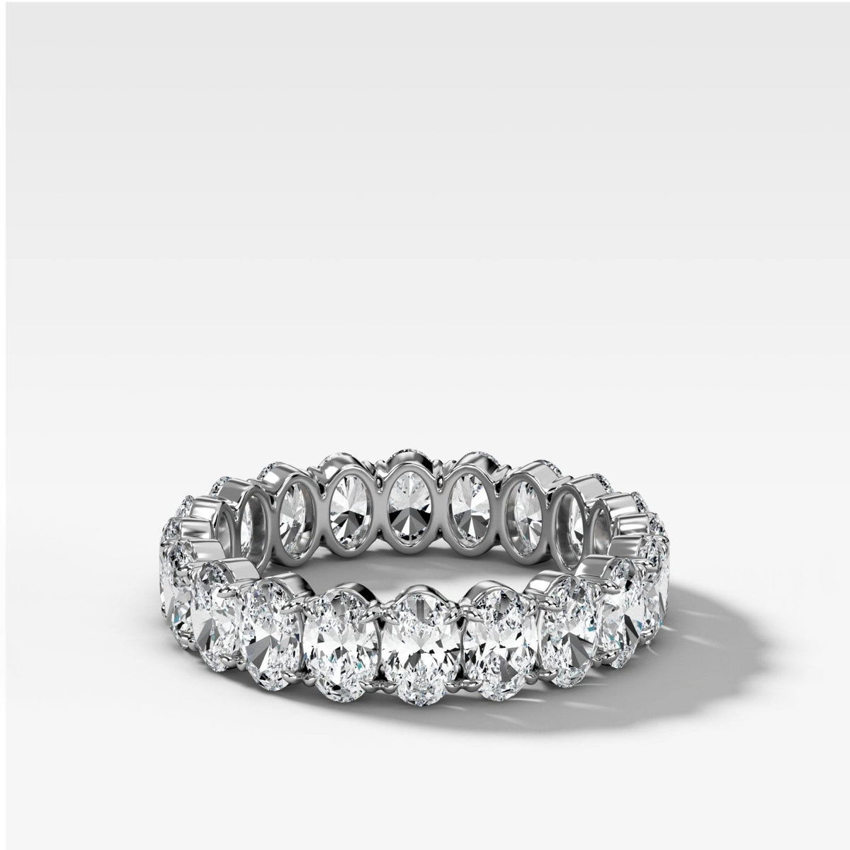 Claw Set Eternity Band With Oval Diamonds - GOODSTONE