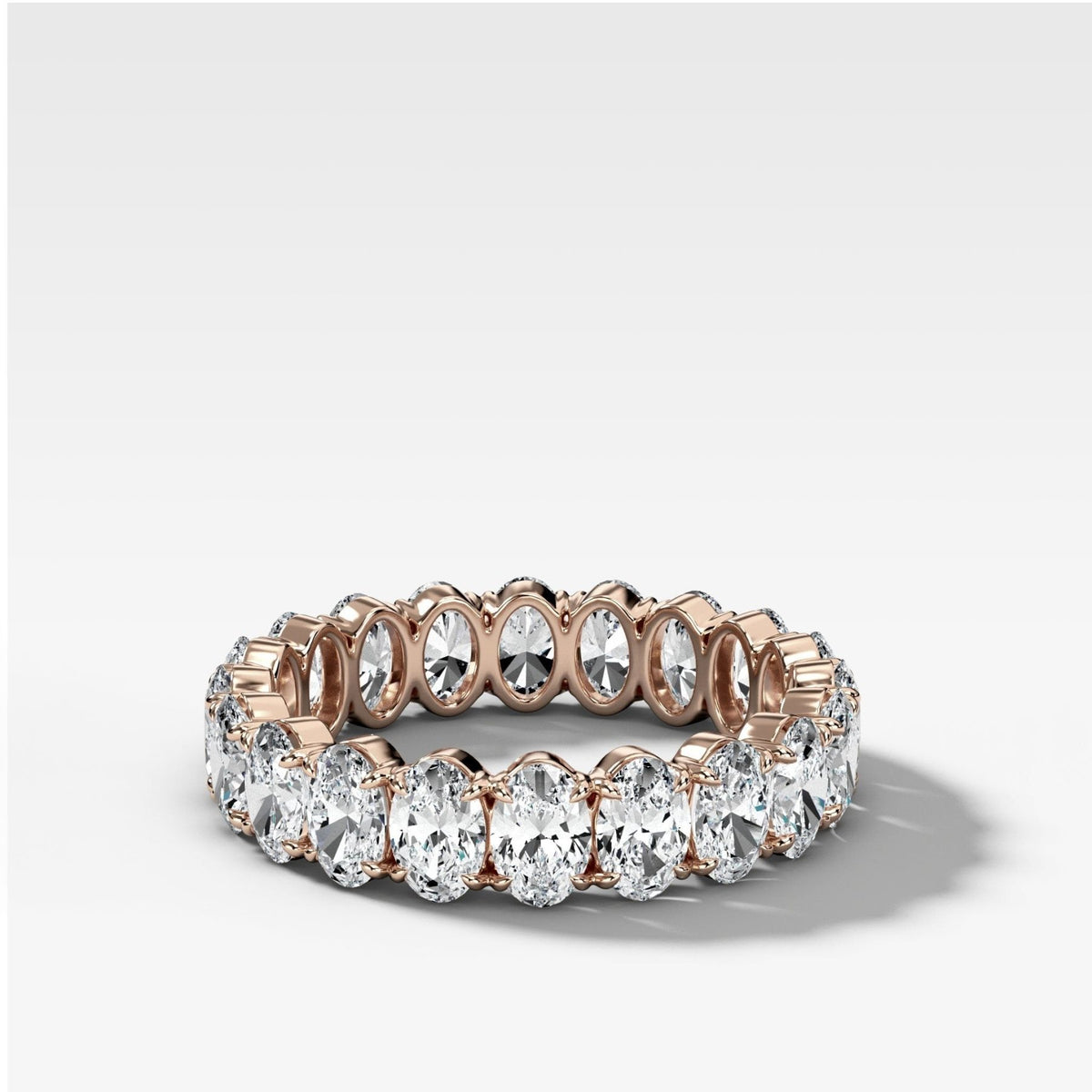 Claw Set Eternity Band With Oval Diamonds - GOODSTONE