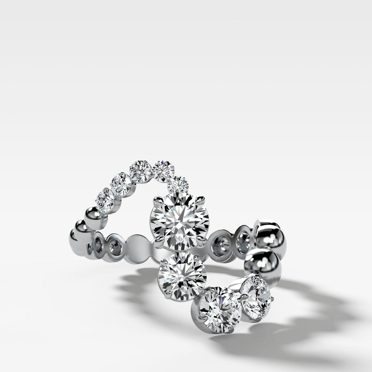 Claw Set Wave Diamond Ring No. 1 - GOODSTONE