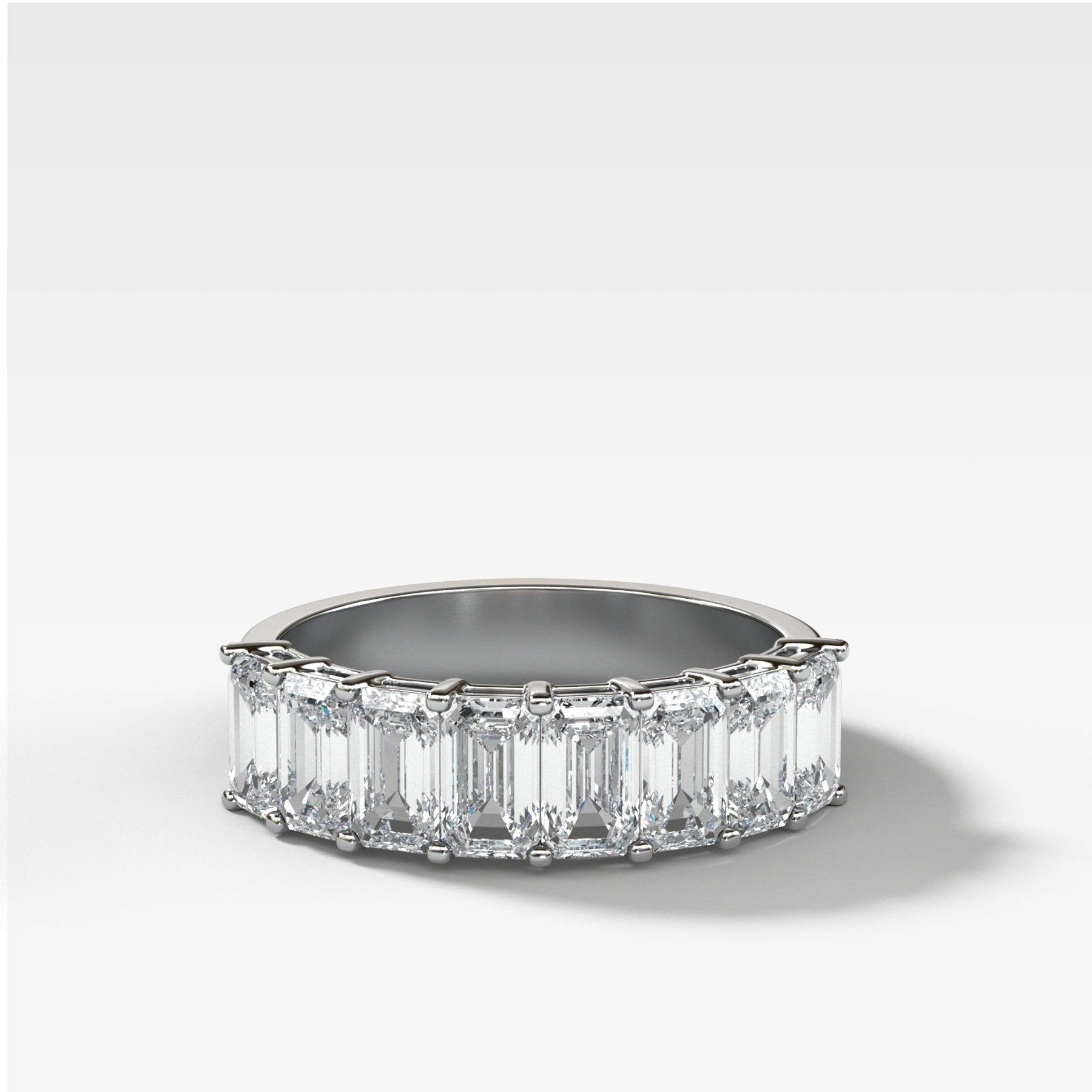 Emerald Cut Constellation Halfway Wedding Band - GOODSTONE