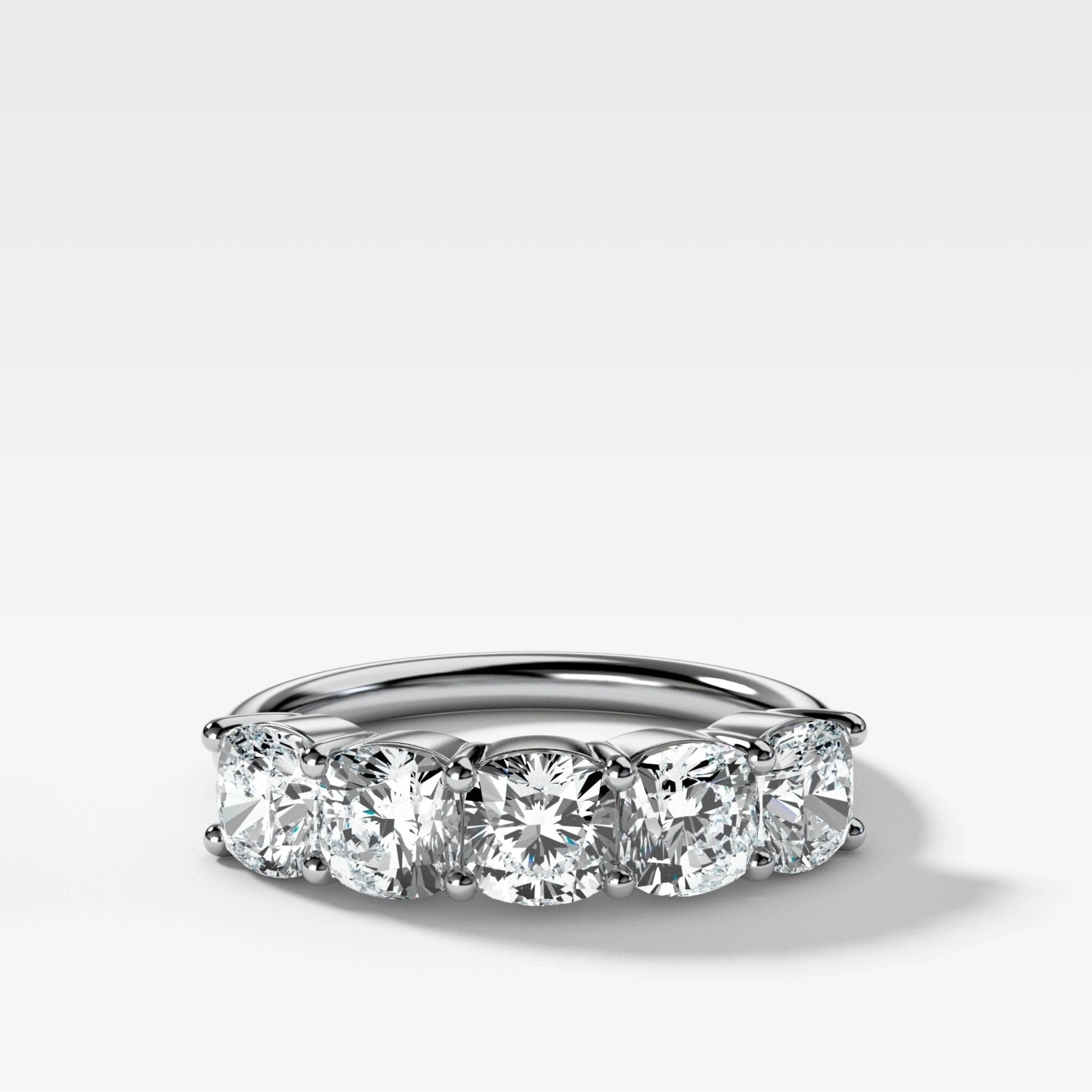 Five Stone Cushion Cut Diamond Wedding Band - GOODSTONE